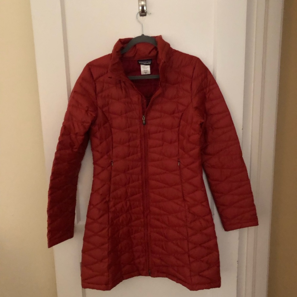 Patagonia Long Puffer Down Jacket - Rust - Ladies Medium Never Worn